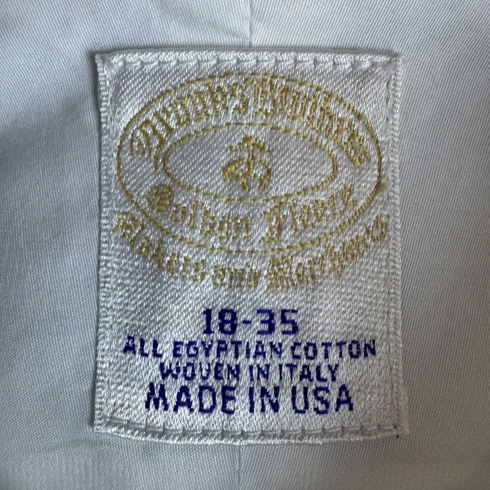Brooks Brothers Golden Fleece Mens White Egyptian Cotton Tuxedo Shirt 18 35 - Picture 3 of 10